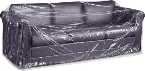 Plastic couch cover clear - plastic, sofa