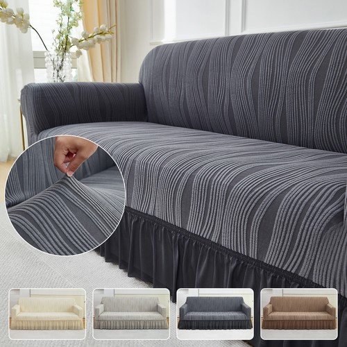Skirted jacquard sofa - skirted,