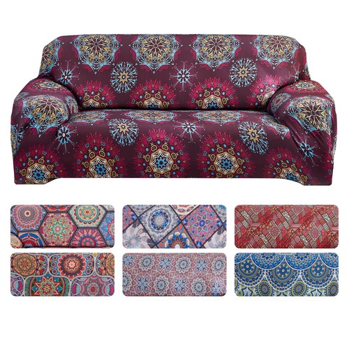 Retro printed stretch sofa - printed,