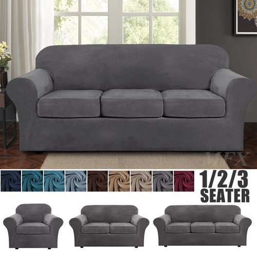 Velvet stretch couch cover - velvet,